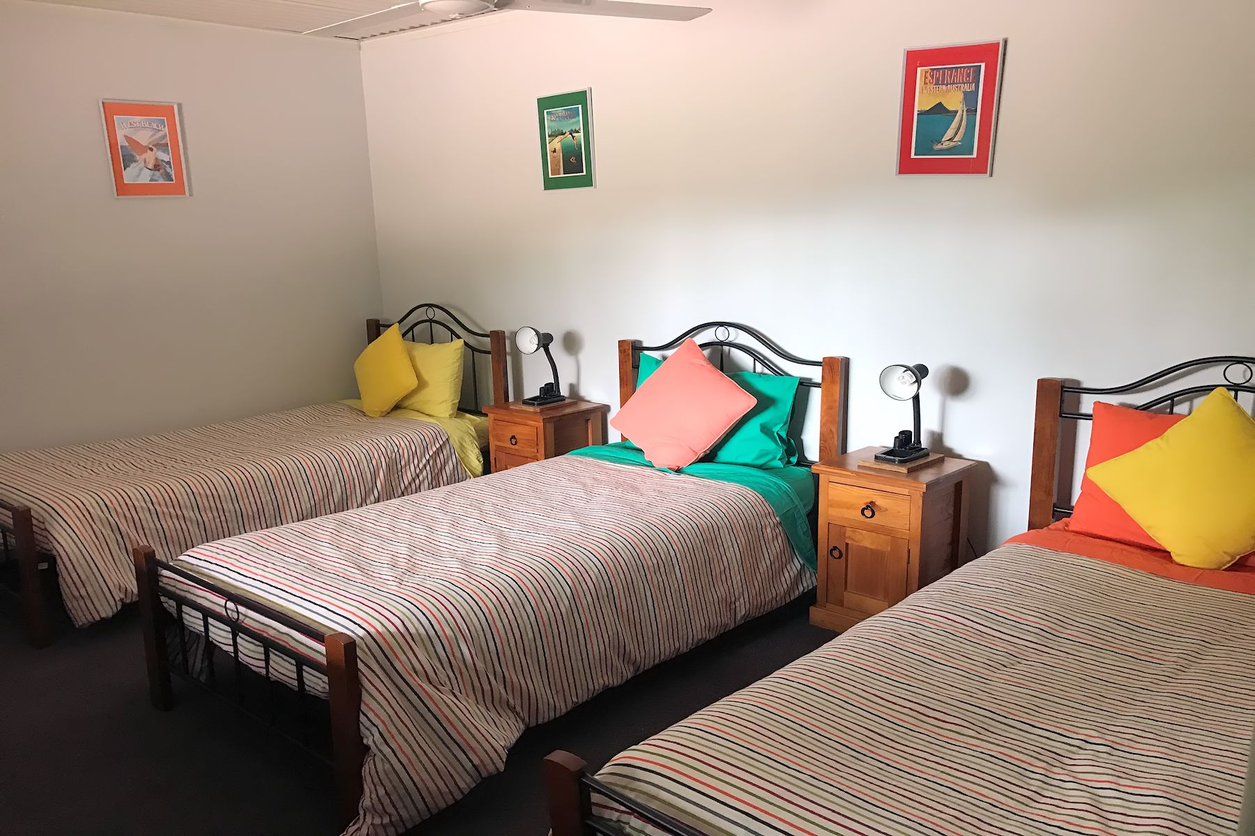Downstairs triple single bedroom